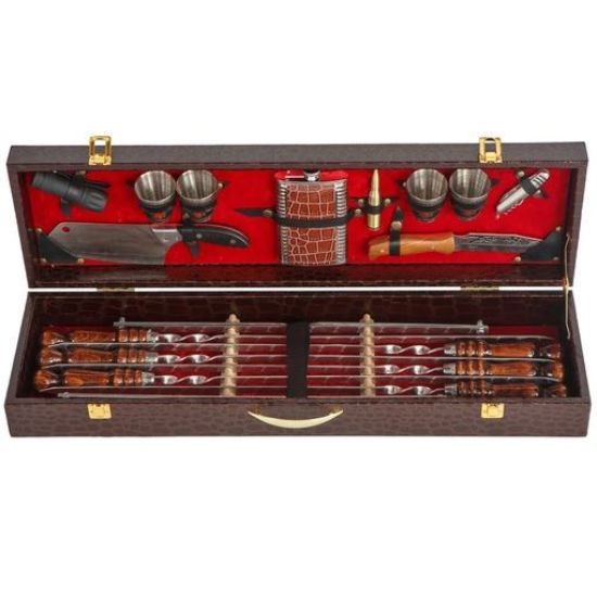 Изображение Подарочный набор шампуров с флягой