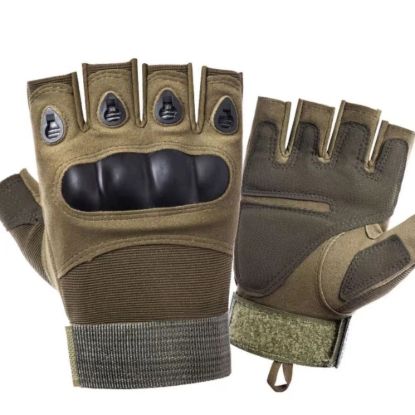 Изображение Тактические перчатки без пальцев Зеленые