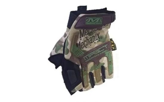 Изображение Тактические перчатки без пальцев Комуфляжные