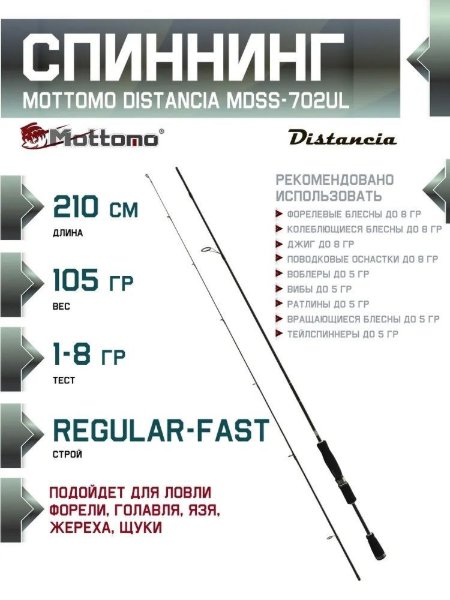 Изображение Спиннинг Mottomo Distancia 2.1м 1-8г