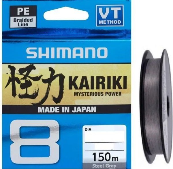 Изображение Плетеный шнур 8x Shimano Kairiki 150м 0.190мм Steel Gray